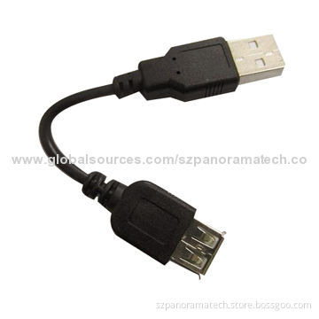USB A to USB B Cable with Good-quality Full Copper Material, 3.5-3.8 OD, 15cm, Black Color